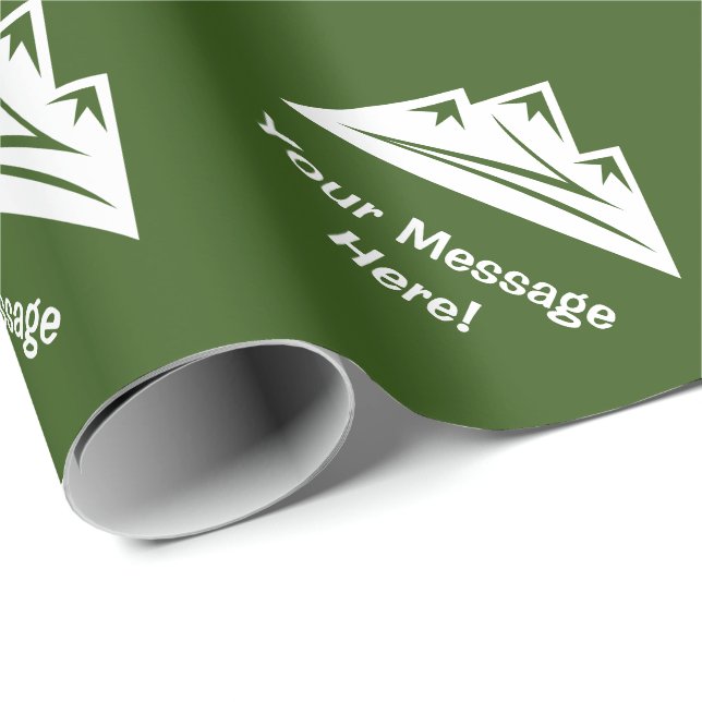 Green mountain peak logos personalized wrapping paper (Roll Corner)