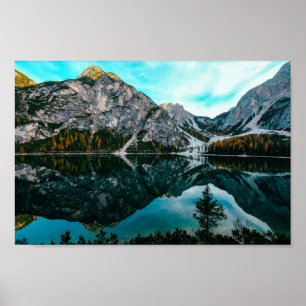 Green Mountain Photo Lake Spring Mountain 4k Wallp Poster