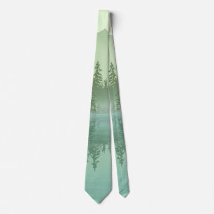 Green Mountains and Forest Landscape Tie