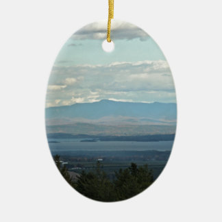 Green Mountains Ceramic Ornament