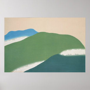 Green Mountains from Momoyogusa (1909) by Kamisaka Poster