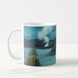 GREEN MOUNTAINS SURROUNDED BY WHITE CLOUDS COFFEE MUG