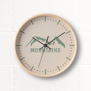 Green Mountains Wall Clock