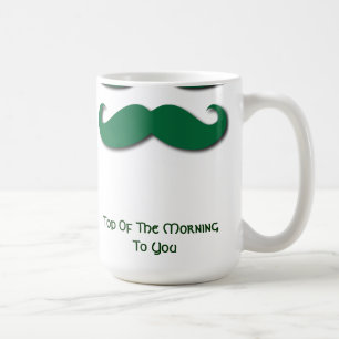 Green Moustache Coffee Mug