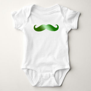 Green Moustache Irish Moustache Baby Bodysuit
