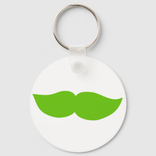 Green Moustache Key Ring