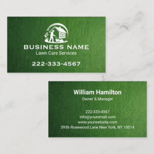 Green Mowing Home Lawn Care Service Business Card