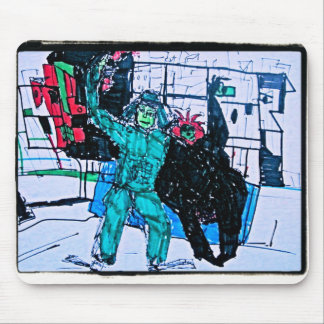 green mr. mouse pad