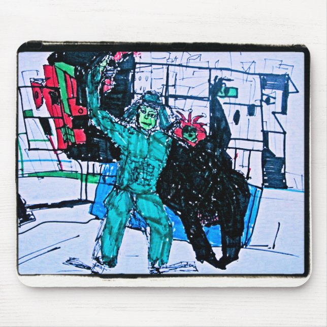 green mr. mouse pad (Front)