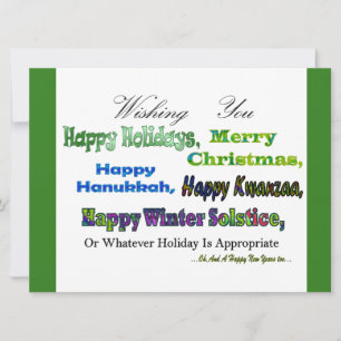 Green Multi holiday greetings