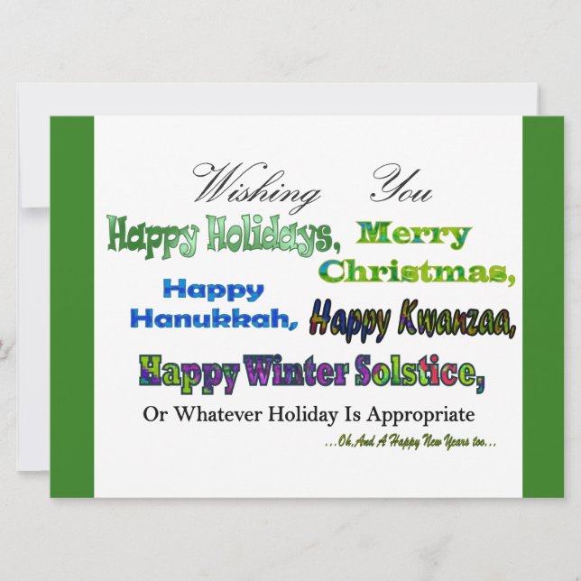 Green Multi holiday greetings Card (Front)