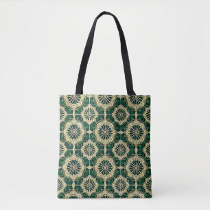 Green Multicolor Pattern Tote Bag