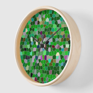 GREEN Multicolored Garden Pattern Clock