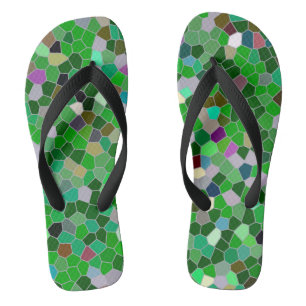 GREEN Multicolored Garden Pattern Thongs