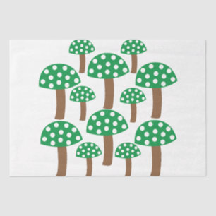 Green Mushrooms Tissue Paper
