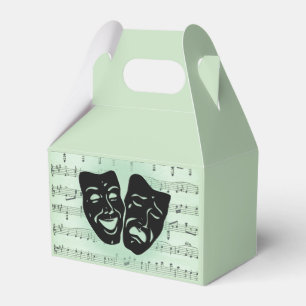 Green Music and Theater Greek Masks Favour Box
