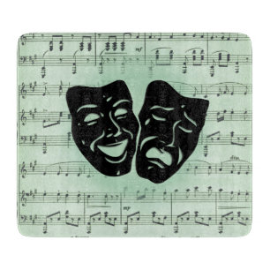 Green Music and Theatre Greek Masks Cutting Board