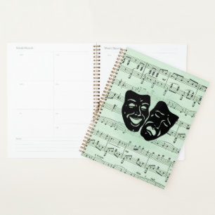 Green Music and Theatre Greek Masks Planner