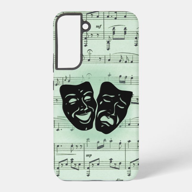 Green Music and Theatre Greek Masks Samsung Galaxy S22+ Case (Back)