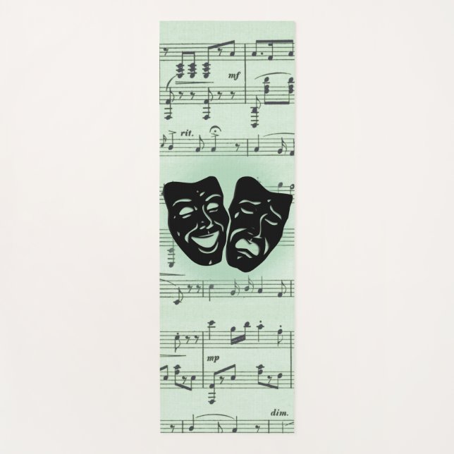 Green Music and Theatre Greek Masks Yoga Mat (Front)