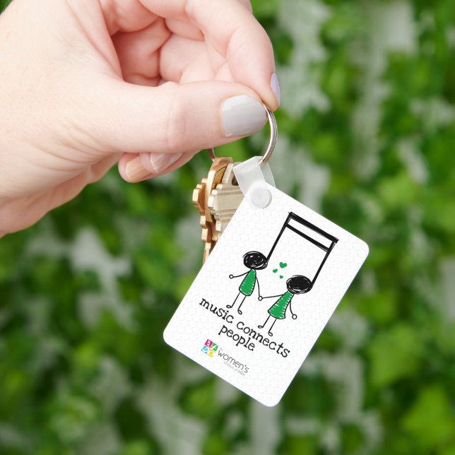 Green Music Connects People Keychain (Hand)