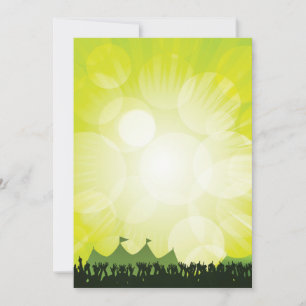 Green Music Festival Silhouette Concert Crowd Invitation