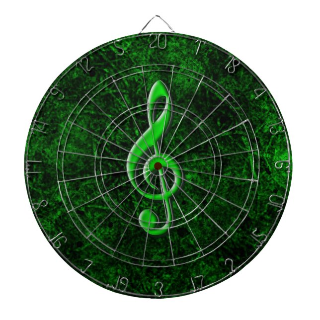 Green Music Note  Symbol Dartboard (Front)