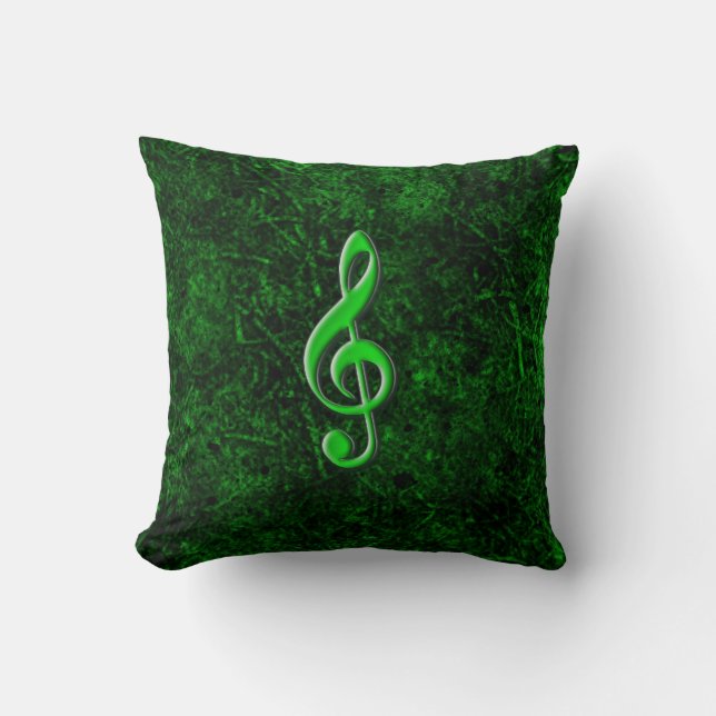 Green Music Note Symbol Dorsal Pillow (Front)