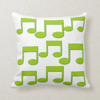 Green Music Notes Theme Pillow Cushion