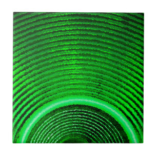 Green music speaker and sound waves ceramic tile
