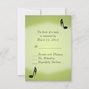 Green Music Wedding RSVP Card