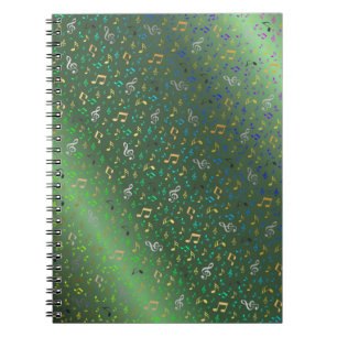 green,Musical+ Note, luxury, gold, royal, elegant, Notebook