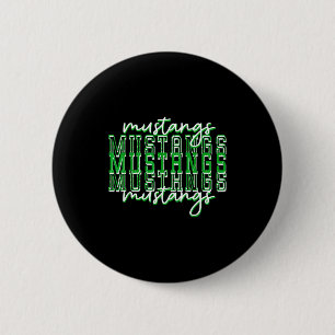 Green Mustang Pride School Srit Game Day Mustangs 6 Cm Round Badge