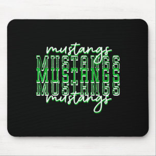 Green Mustang Pride School Srit Game Day Mustangs  Mouse Pad