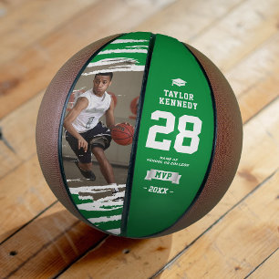 Green “MVP” Basketball Graduation Photo Gift