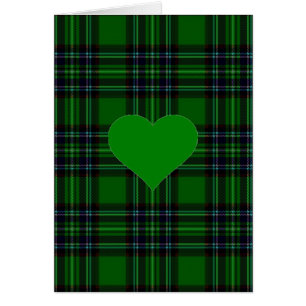 Green N' Black tartan plaid - green heart accent