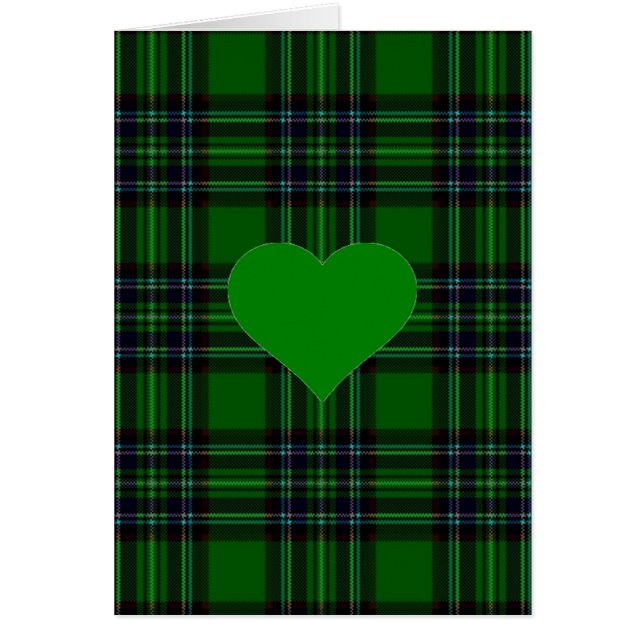 Green N' Black tartan plaid - green heart accent (Front)