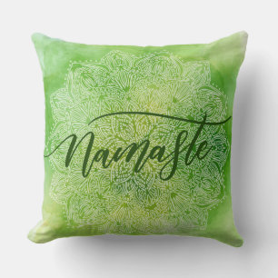 Green Namaste Decorative Pillow