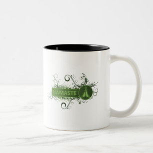 Green Namaste English Two-Tone Coffee Mug