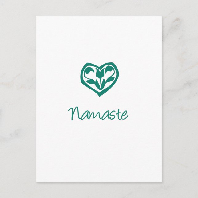 Green Namaste Postcard (Front)