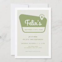 Green National Parks Sign Birthday Invitation