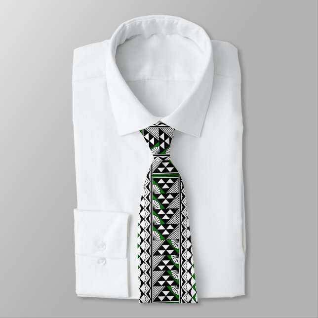 Green Native Sun and Rain Tie (Tied)