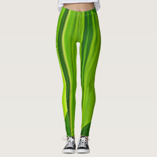 Green natural pattern leggings