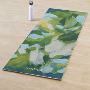 Green Nature Abstract Expressionism Yoga Mat