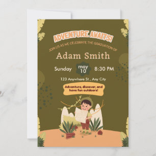 Green Nature Kindergarten Graduation Invite