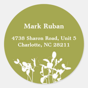 Green nature leaf plant custom name address label