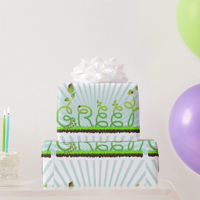 Green Nature Typography Eco-Friendly Wrapping Paper (Creator Uploaded)
