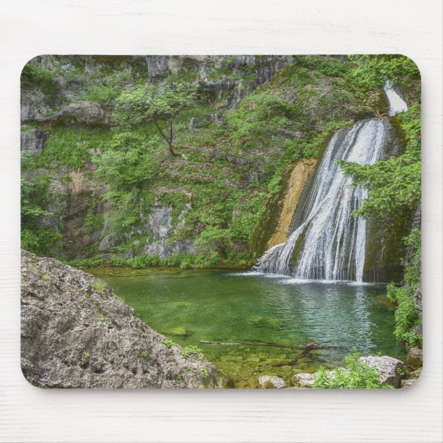 Green Nature Waterfall Mouse Pad (Front)