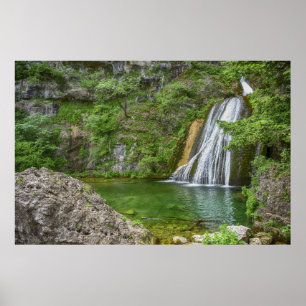 Green Nature Waterfall Poster
