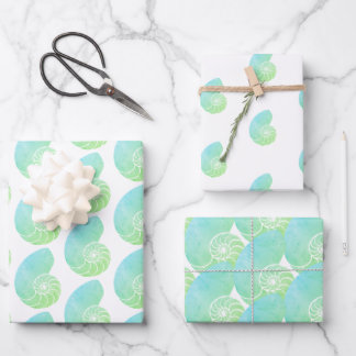 Green Nautilus Wrapping paper